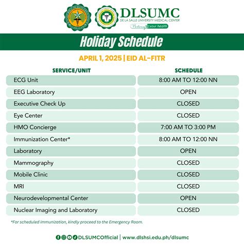 dlsumc clinic schedule.